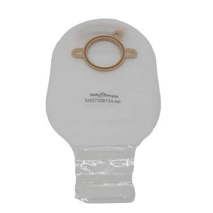 BX/10 - Safe N Simple 12" Drainable 2-Piece Pouch, Beige, 50 mm, 2" Flange, with Belt Tabs, and Velcro Closure