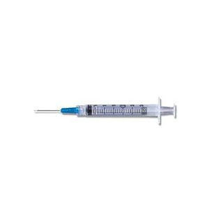 BX/100 - Luer-Lok Syringe with Detachable PrecisionGlide Needle 21G x 1", 3 mL (100 count)