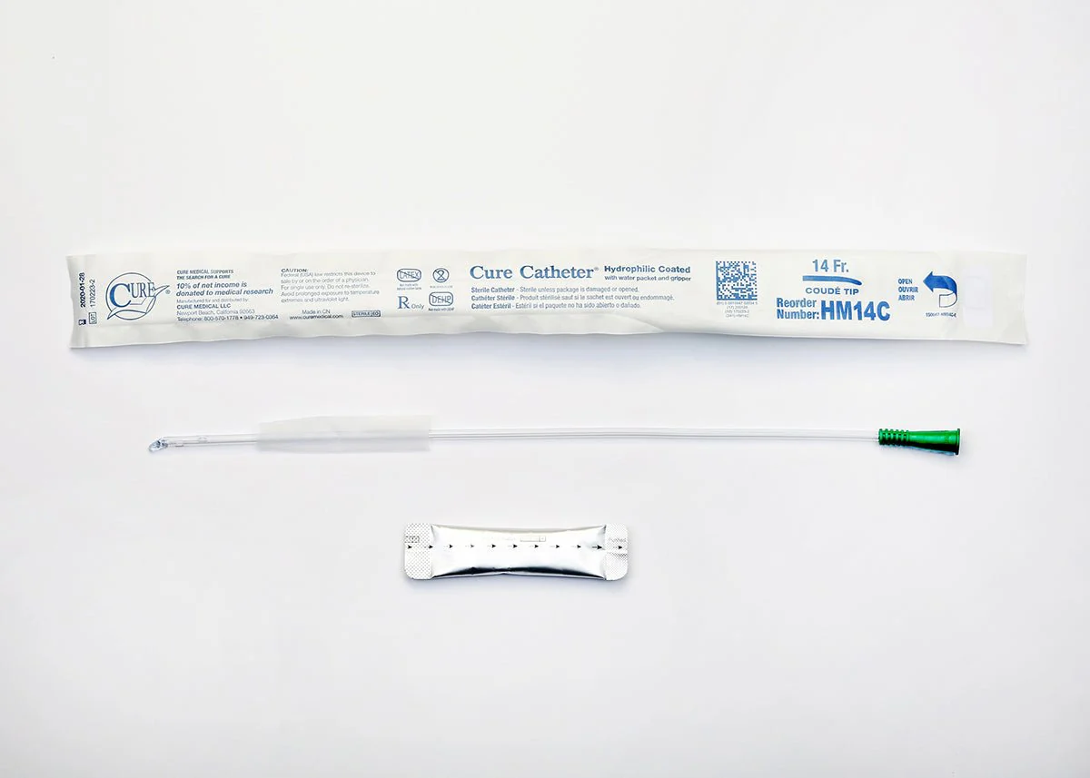 BX/30 - Hydrophilic Cure Catheter, 16" Male, Coude Tip, 14 FR