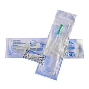 BX/30 - Cure Medical Pocket Catheter, Single, Male, 16" Coude Tip with Lubricant, 14 FR