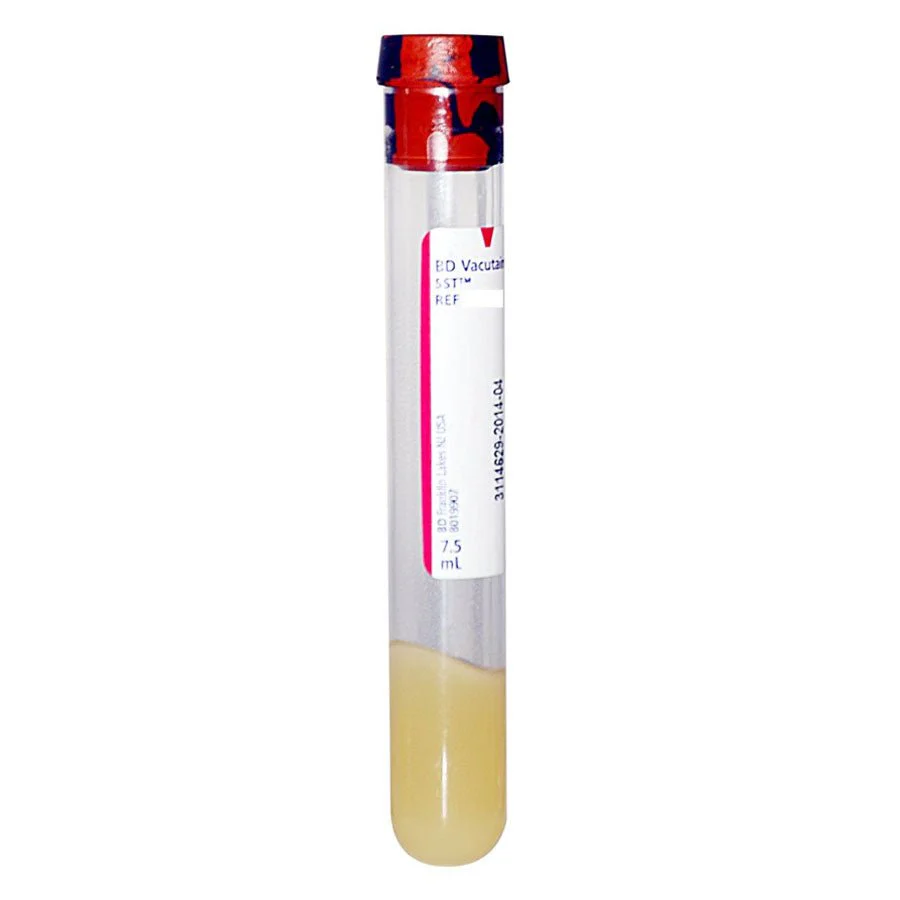 CA/1000 - Vacutainer Plus Plastic Serum Tube with Red/Gray Conventional Closure, 8-1/2 mL, 16 mm x 100 mm