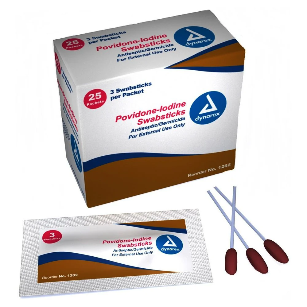 BX/25 - Povidone Iodine Swabstick, 3's Style