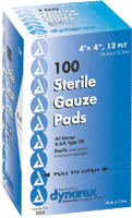 BX/100 - Sterile Gauze Pad 4" x 4", 12-Ply