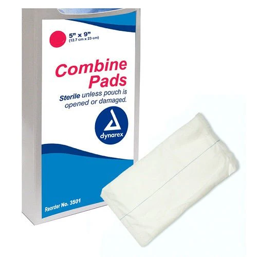 PK/20 - Dynarex Sterile Non-Adherent Combine Pad, 5" x 9"