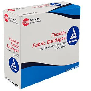 BX/100 - Flexible Fabric Adhesive Bandage 3/4" x 3"