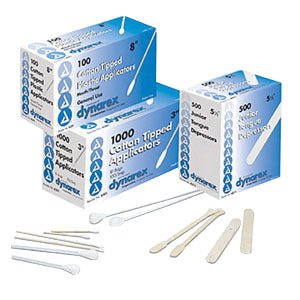 BX/1000 - Dynarex Cotton Tip Wood Applicators, Non-Sterile  6"