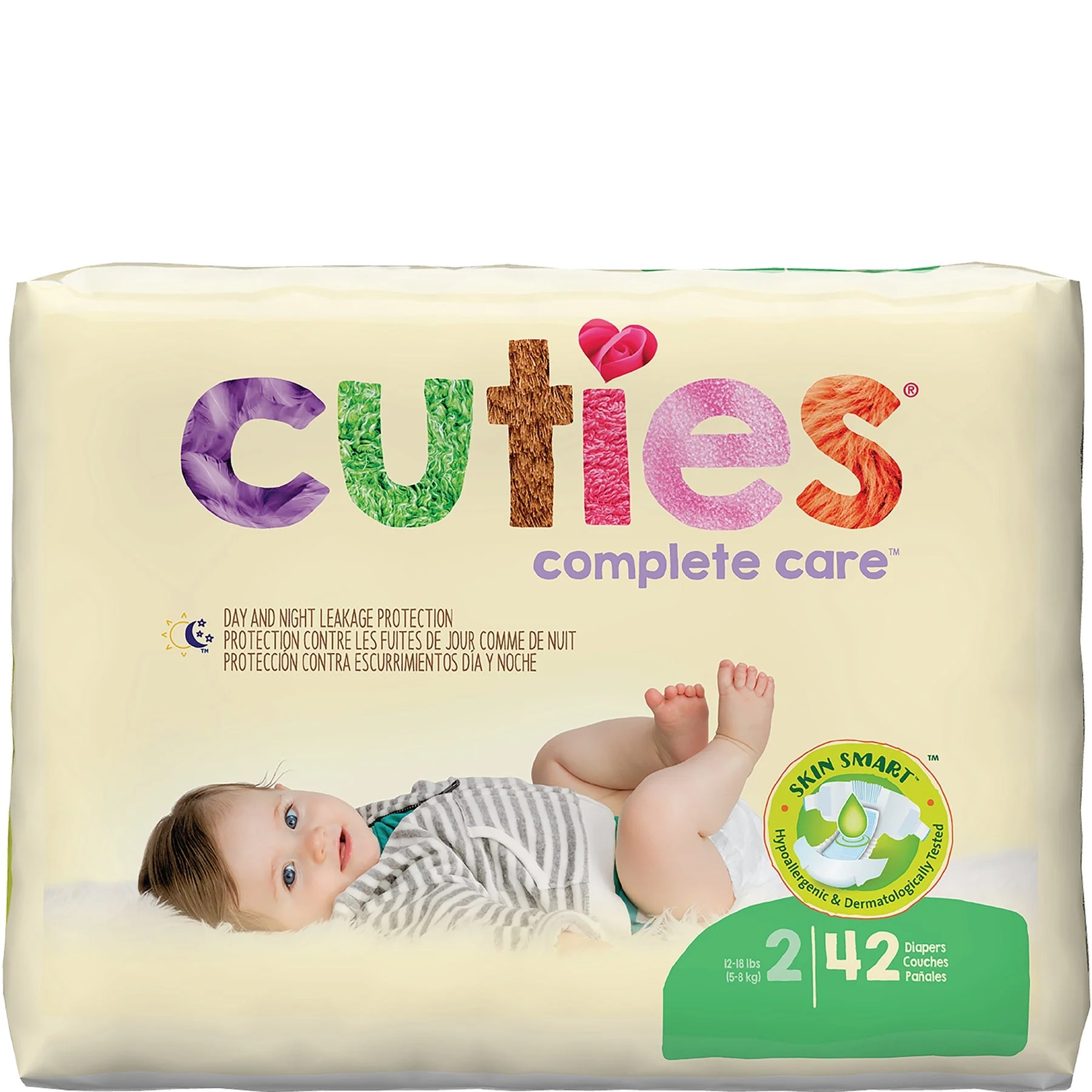 PK/42 - Cuties Complete Care Baby Diapers, Size 2, 12 - 18 lbs. - Replaces: FQCCC02