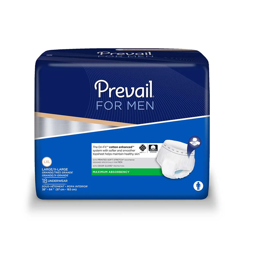 PK/18 - Prevail Underwear for Men, Large, 38" - 50",  Maximum Absorbency