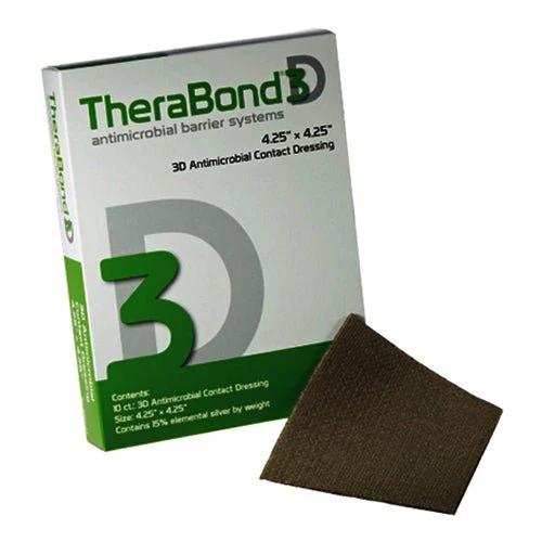BX/10 - TheraBond 3D Antimicrobial Contact Dressing, 4.25" x 4.25"