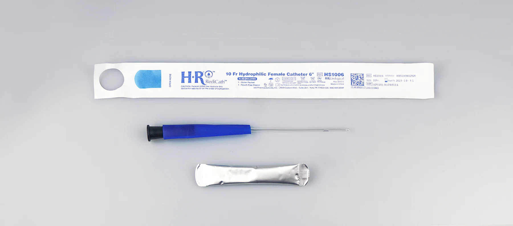 BX/30 - TruCath Hydrophilic Catheter with water bag and touch free sleeve, 10FR, 6"