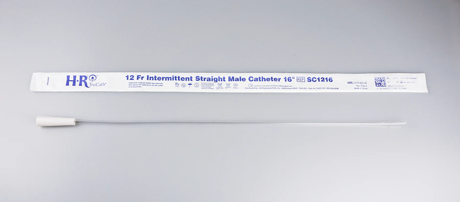 BX/30 - TruCath Intermittent Straight Catheter, Male, 12FR, 16"