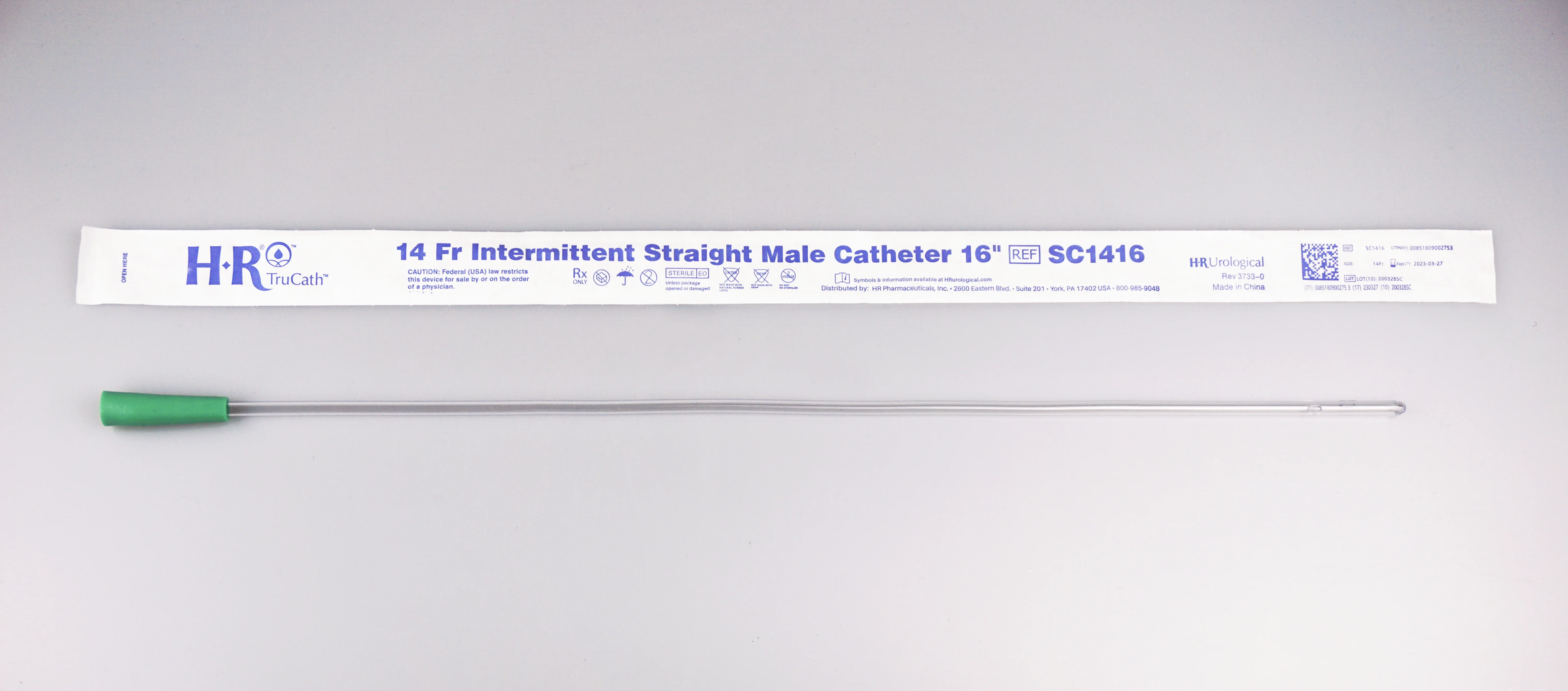 EA/1 - TruCath Intermittent Straight Catheter, Male, 14FR, 16"