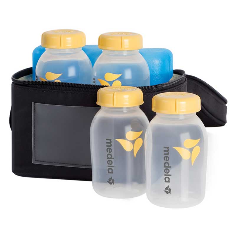 EA/1 - Medela Breastmilk Cooler Set, 5 oz. Breastmilk Bottles with Lids
