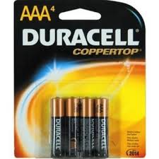 PK/1 - Duracell Alkaline AAA Battery (4 count) 1.5v For External Infusion Pump