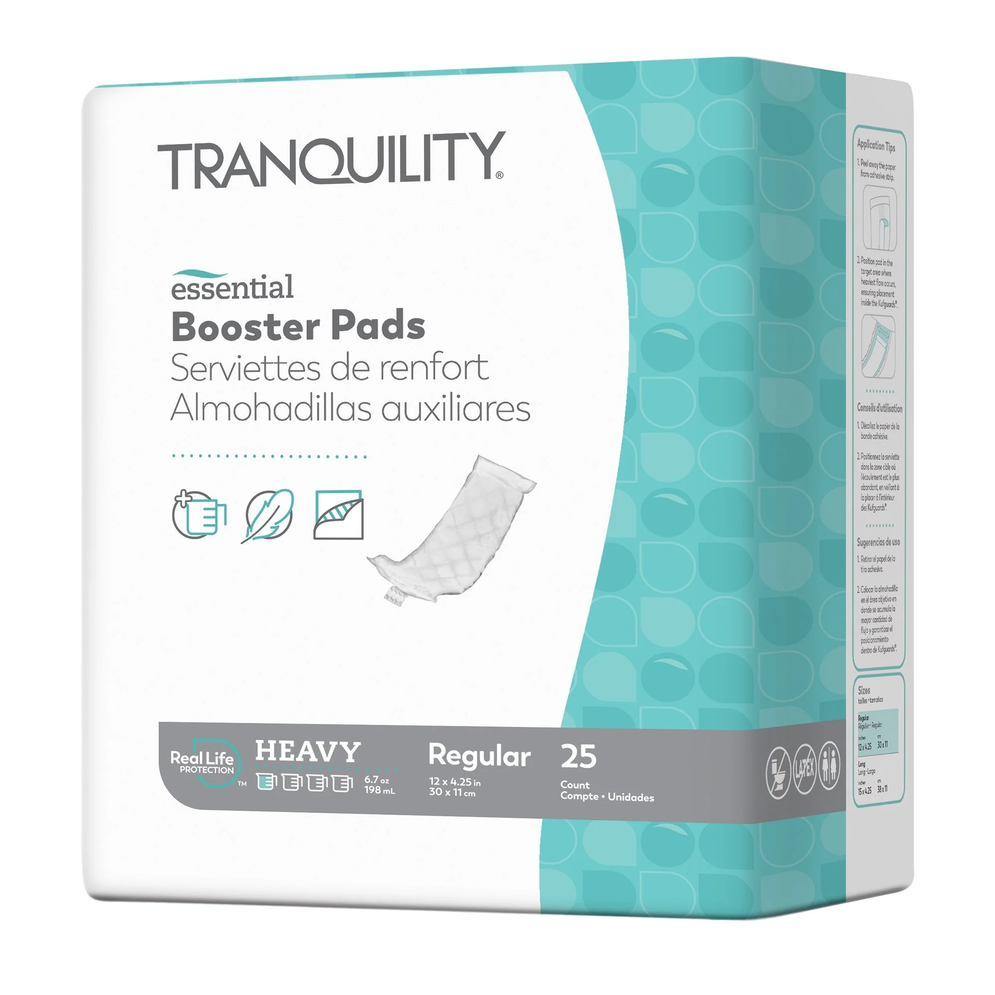 PK/25 - Tranquility Essential Booster Pads - Heavy, Regular, 12" x 4.25"