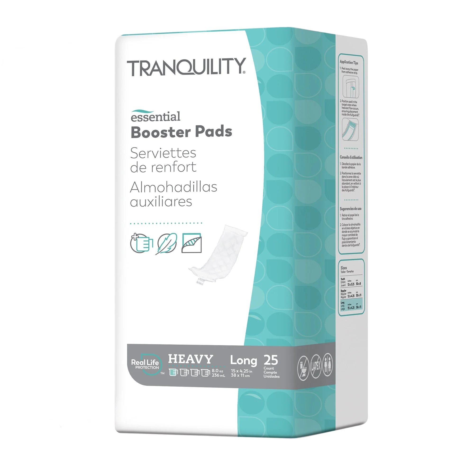 PK/25 - Tranquility Essential Booster Pads - Heavy, Long, 15" x 4.25"