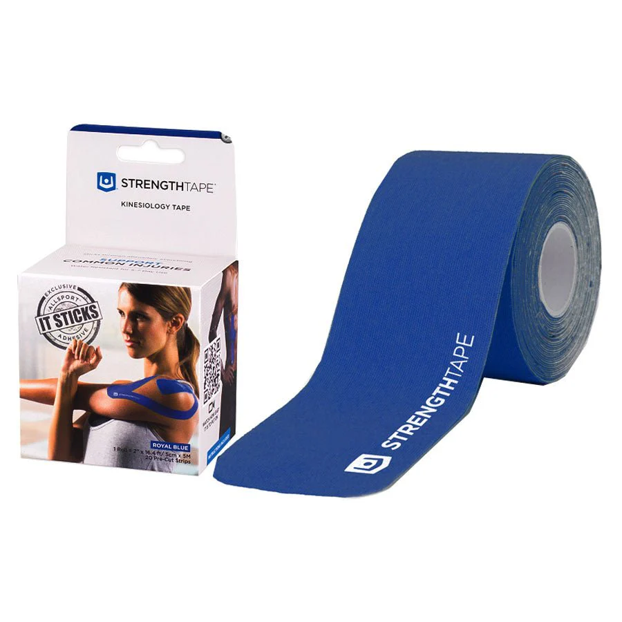 EA/1 - StrengthTape Kinesiology Tape 5M Precut Roll, Royal Blue, 16'4" L x 2" W
