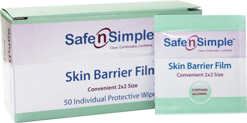 BX/50 - Skin Barrier Film Wipes, 2" x 2", Alcohol